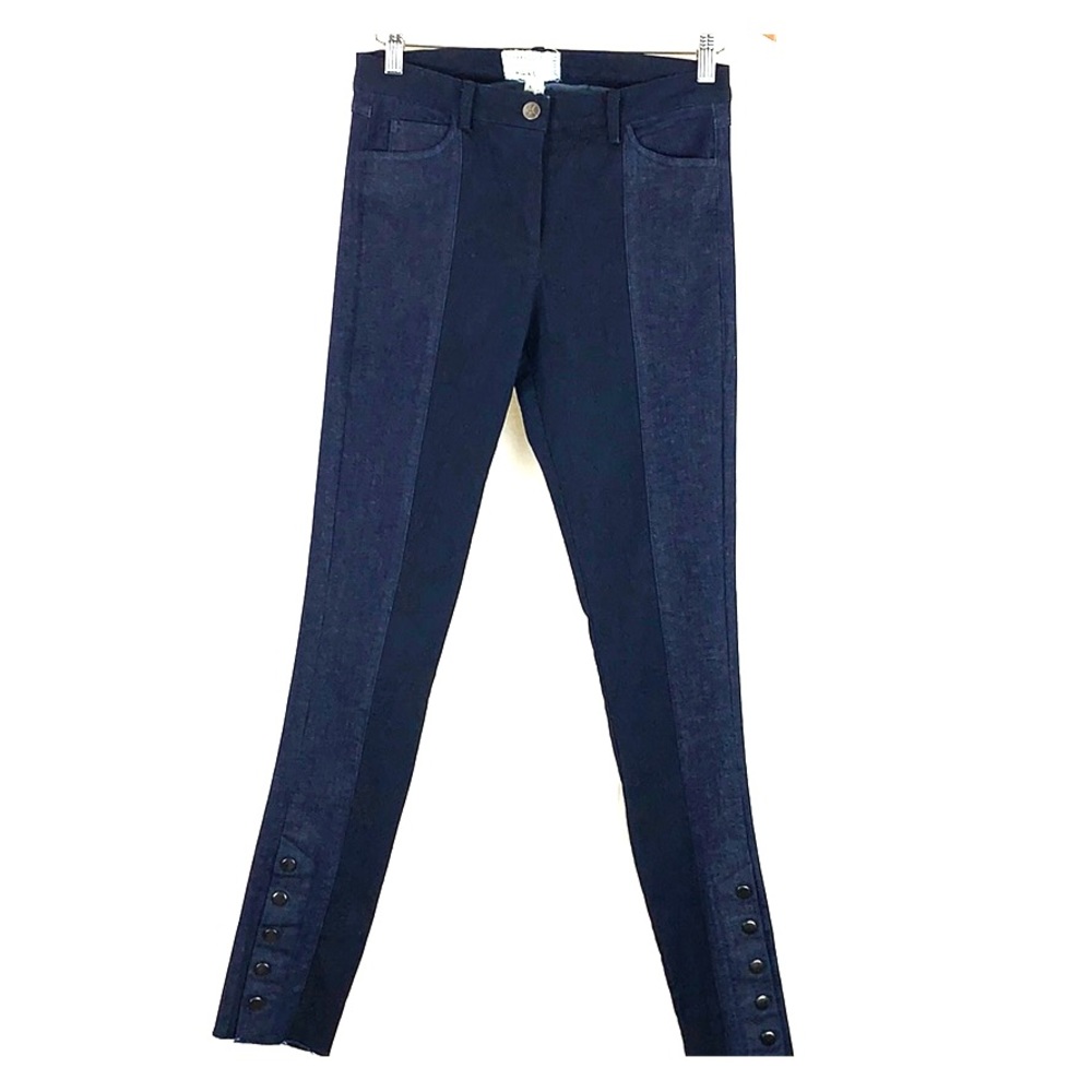 NICOLE MILLER ARTELIER Two-Tone Textured Jeans, 6